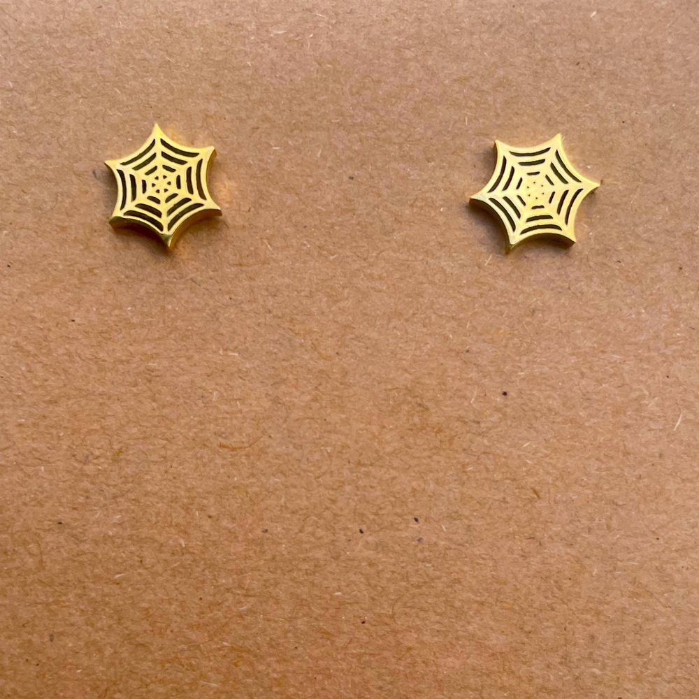 Gold Cobweb Earrings